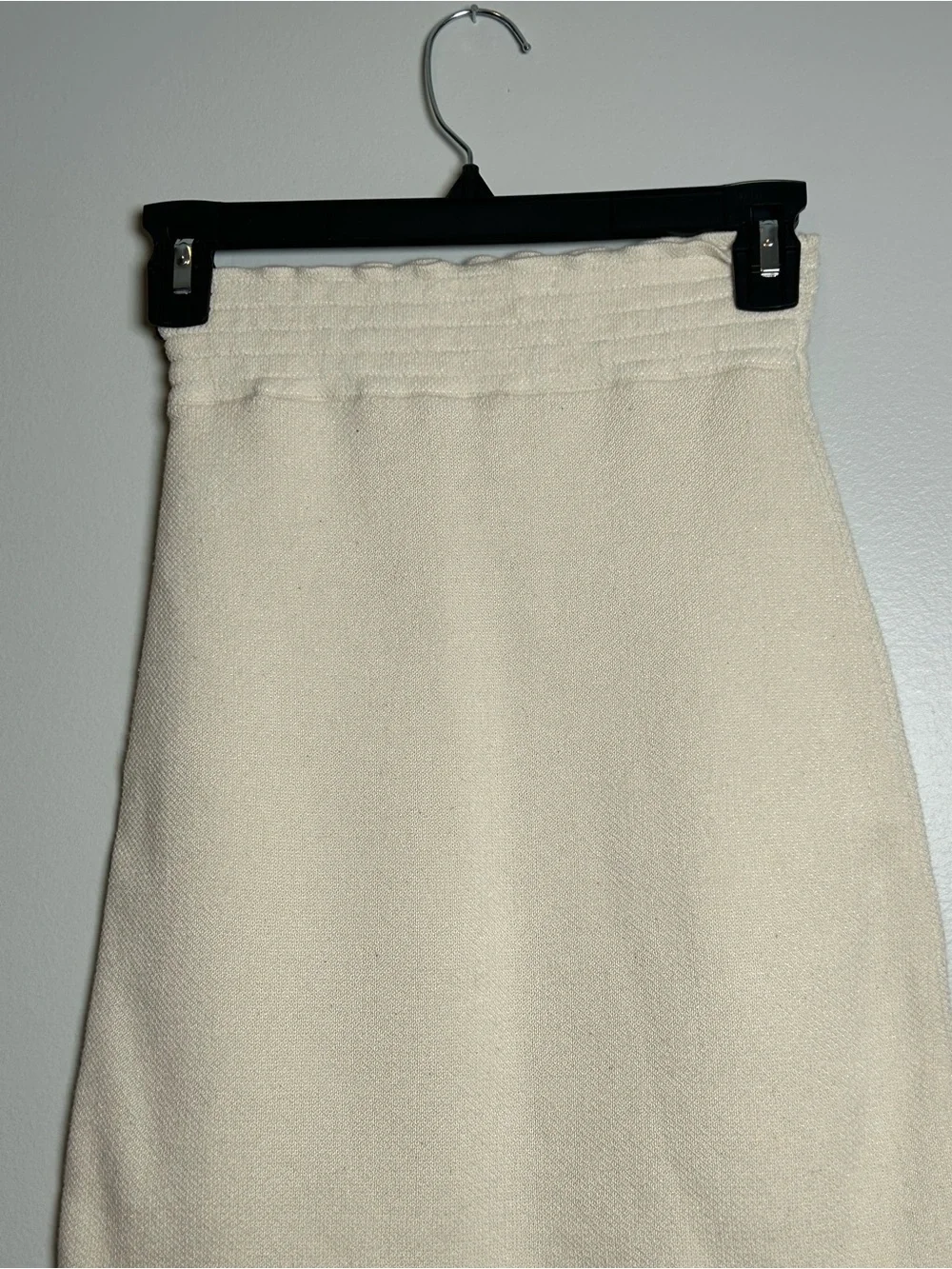 Free people ivory knit Mini Skirt XS pull on cotton blend sweater skirt